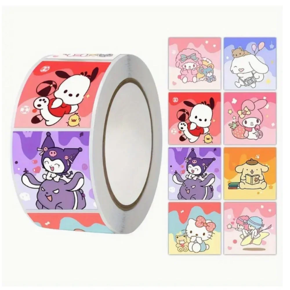Hello Kitty & My Melody 500-Piece Sticker Roll - Sanrio Themed